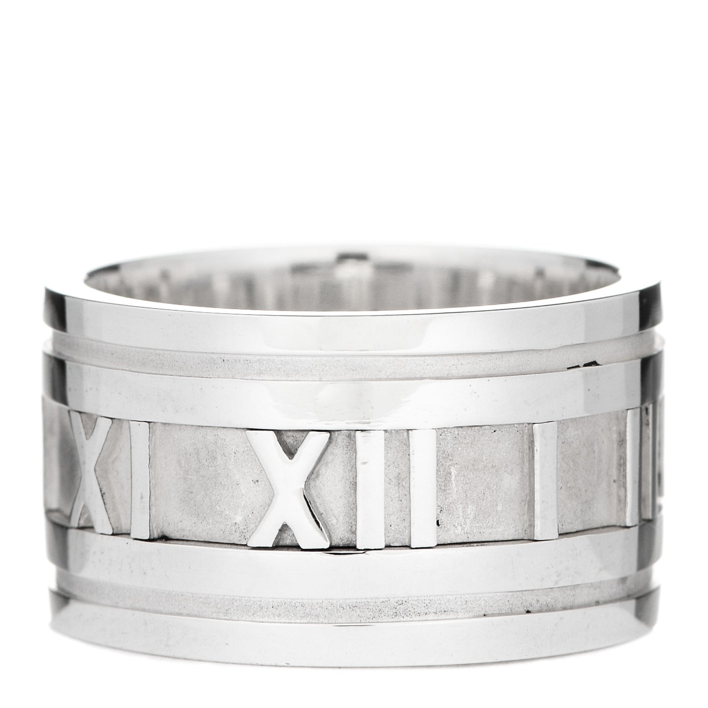 Sterling Silver 12mm Atlas Band Ring 56 7.5