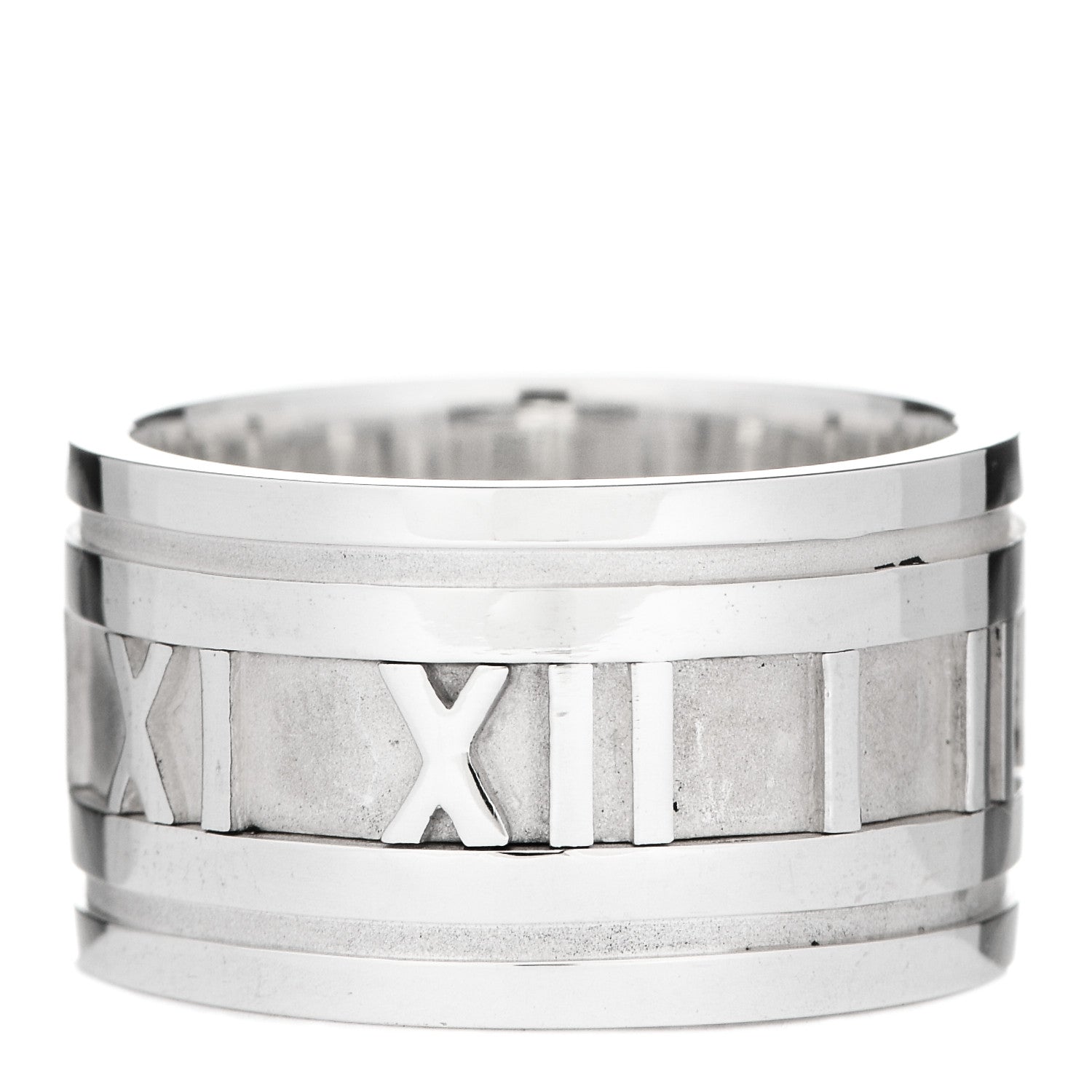 Tiffany Sterling Silver 12mm Atlas Band Ring 56 7.5 1 of 4