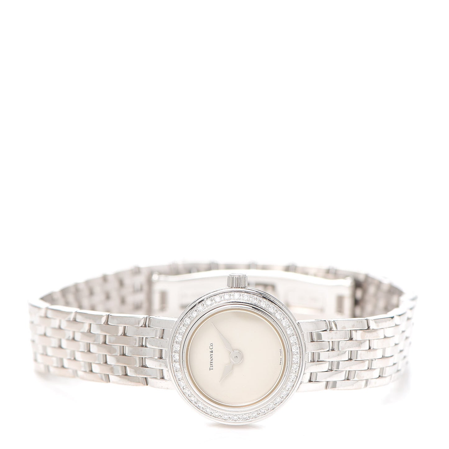 18K White Gold Diamond Bezel 20mm Classic Quartz Watch