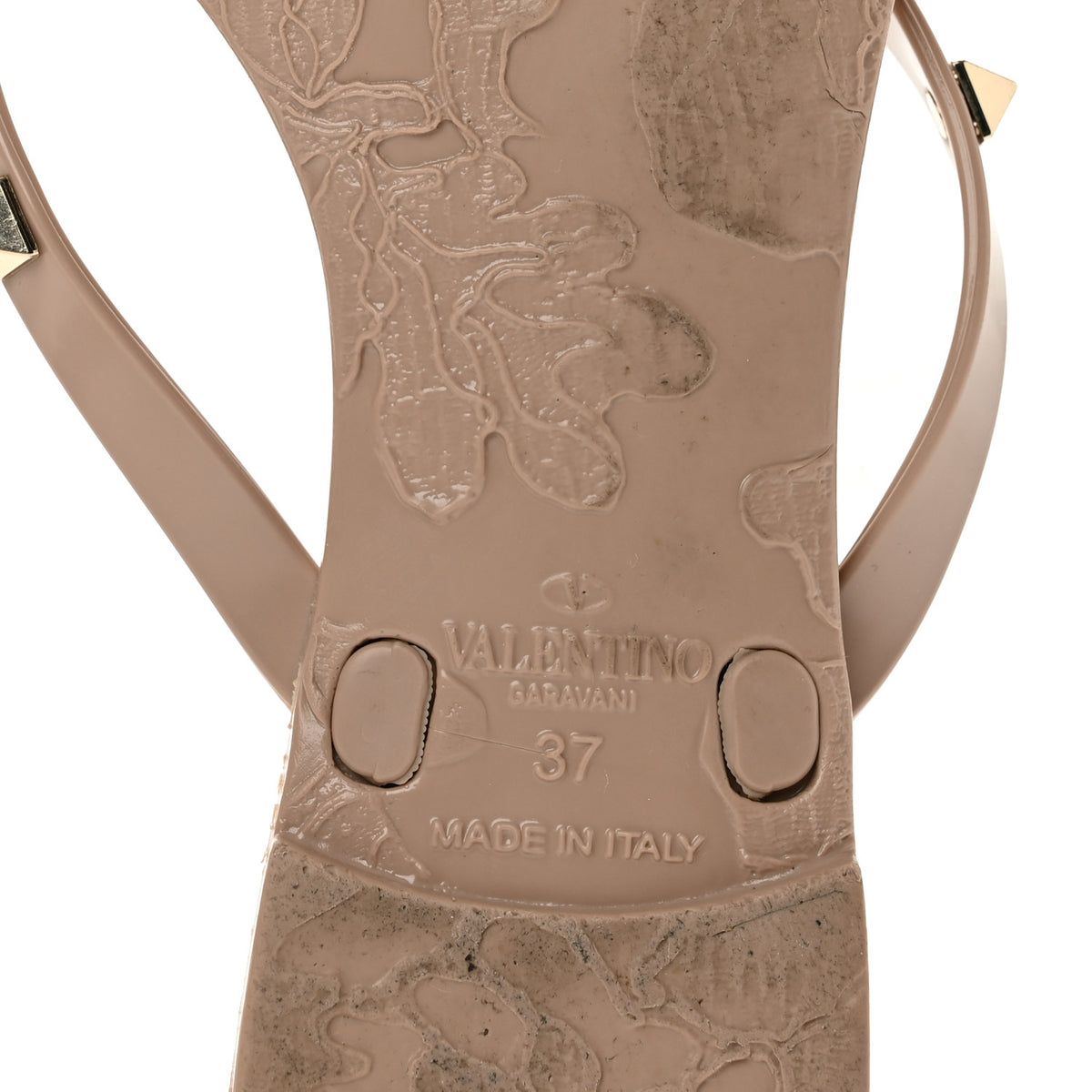Valentino Garavani PVC Jelly Rockstud Bow Thong Sandals 37 Poudre 7 of 10