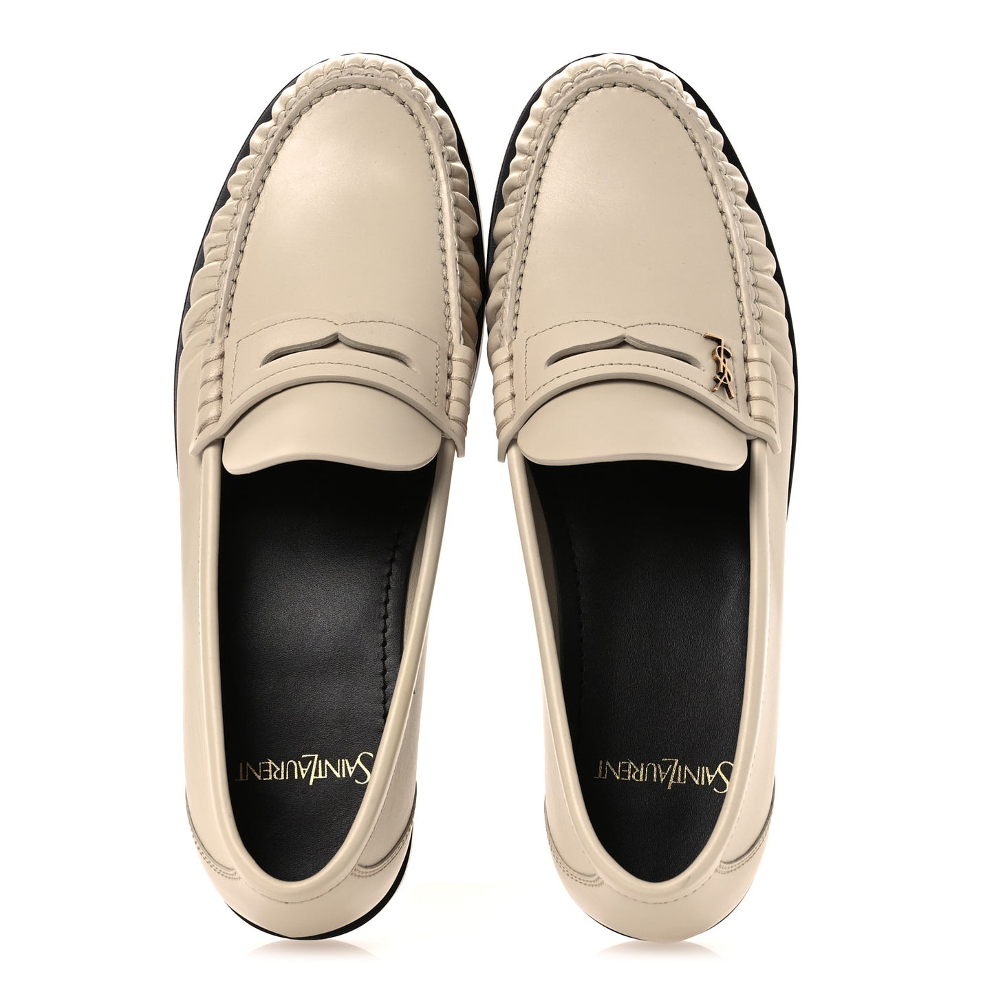 Calfskin Penny Loafers 37.5  Crema Soft