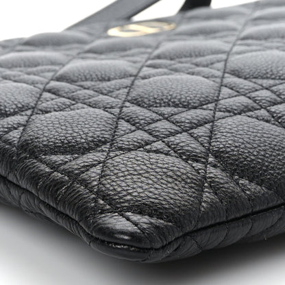 Christian Dior Grained Calfskin Cannage Large Caro Daily Pouch Black 7 of 8