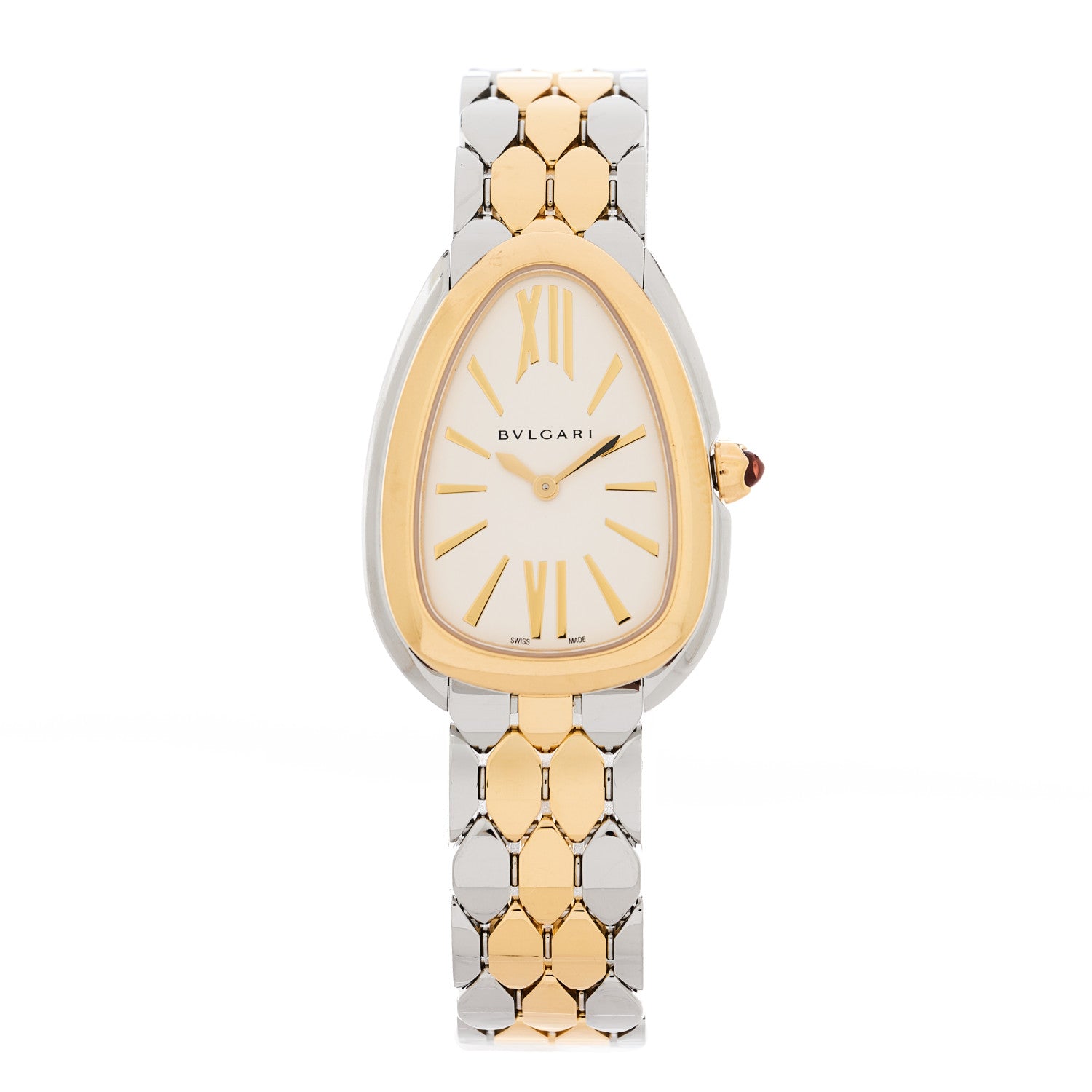 Bulgari Stainless Steel 18K Yellow Gold 33mm Serpenti Seduttori Quartz Watch 1 of 5