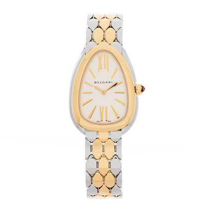 Bulgari Stainless Steel 18K Yellow Gold 33mm Serpenti Seduttori Quartz Watch 1 of 5