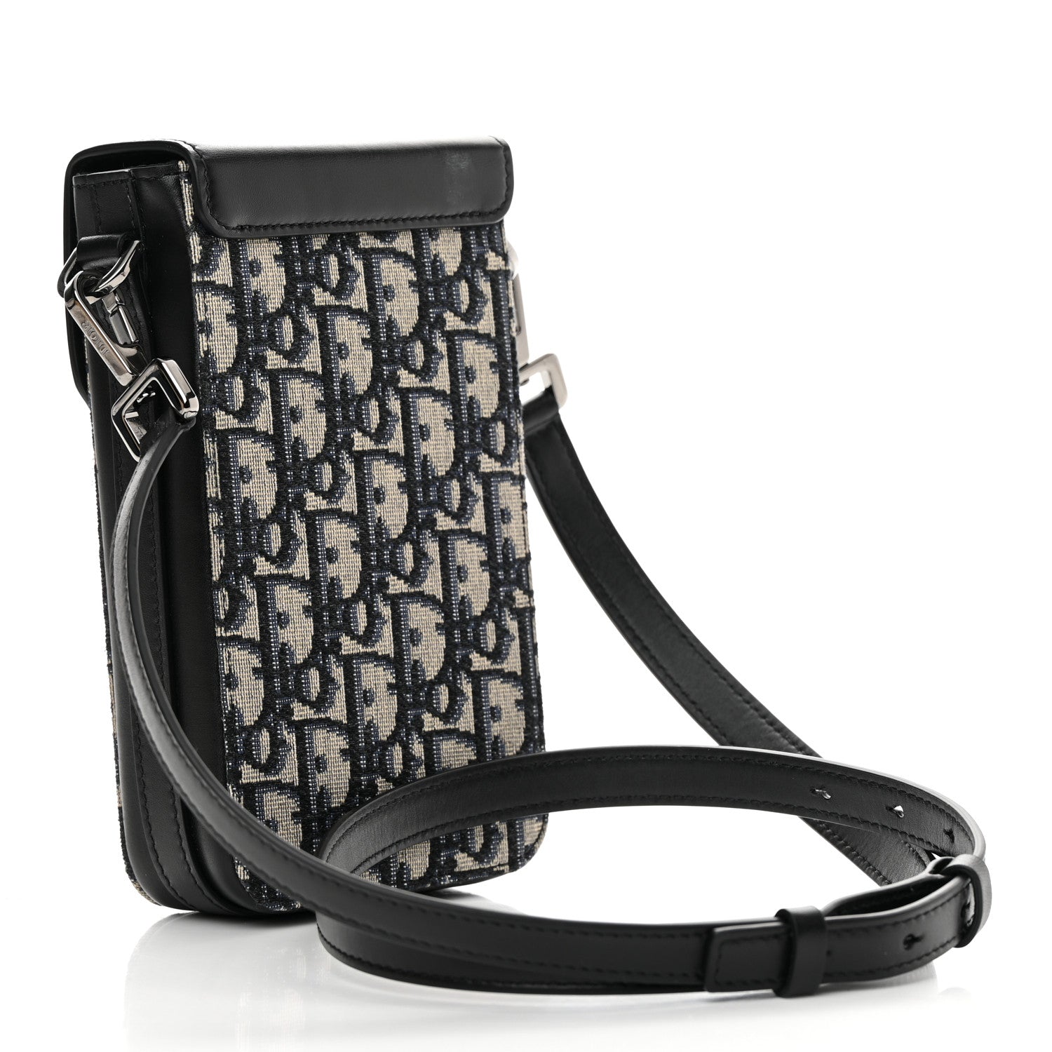 Christian Dior Oblique Calfskin Vertical Pouch Black 3 of 11
