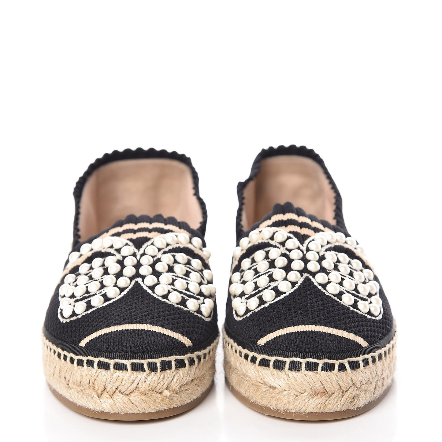 Knit Pearlescent Espadrille 35.5 Black