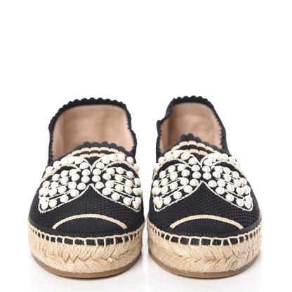 Fendi Knit Pearlescent Espadrille 35.5 Black 2 of 10
