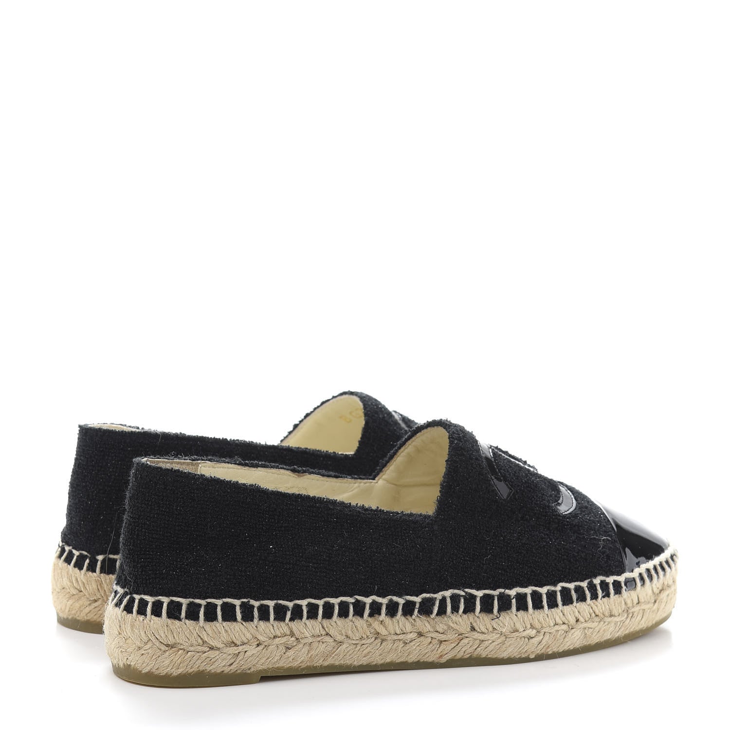 Chanel Fabric Patent Calfskin CC Espadrilles 36 Black 4 of 9