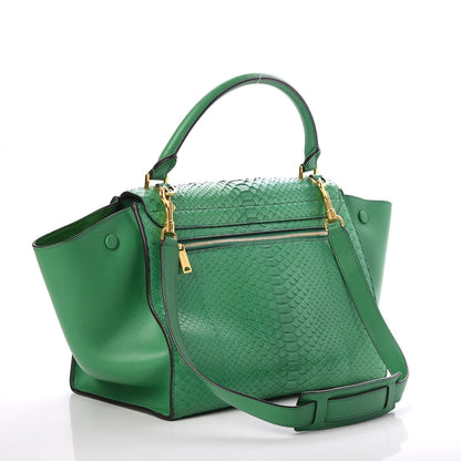 Celine Python Medium Trapeze Grass 3 of 7