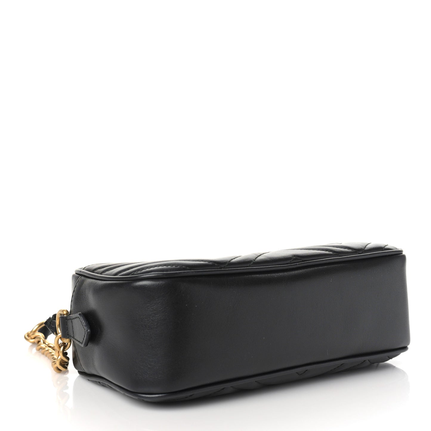 Calfskin Matelasse Small GG Marmont Chain Shoulder Bag Black