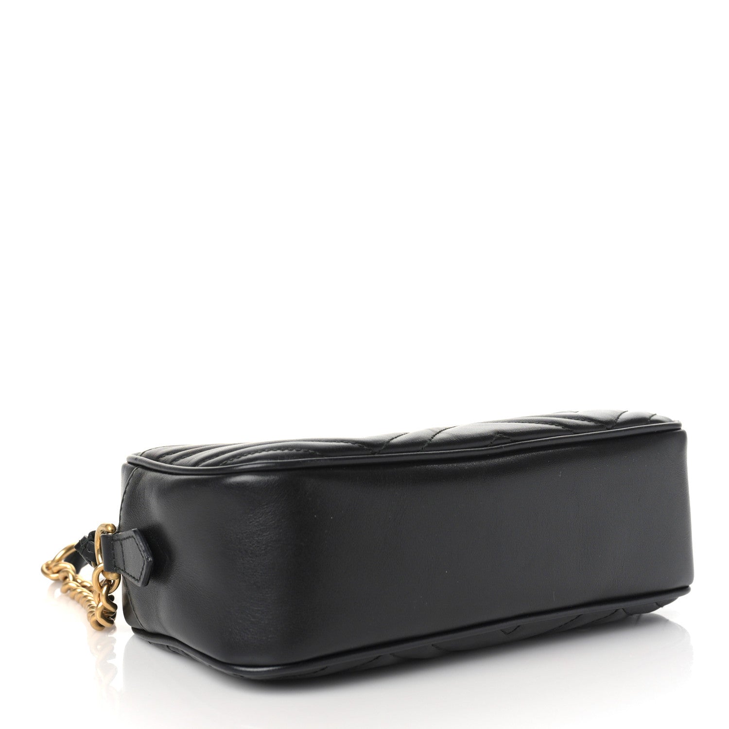 Gucci Calfskin Matelasse Small GG Marmont Chain Shoulder Bag Black 4 of 10