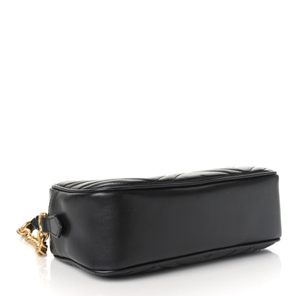 Gucci Calfskin Matelasse Small GG Marmont Chain Shoulder Bag Black 4 of 10