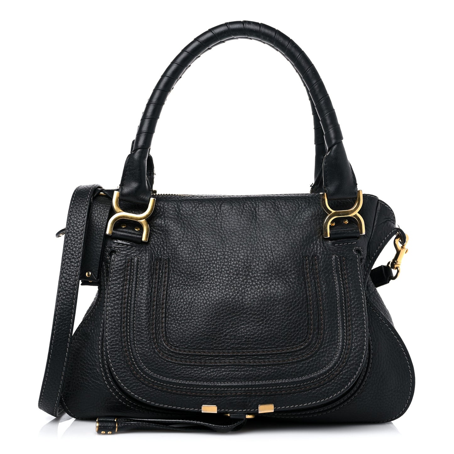 Calfskin Medium Marcie Satchel Black