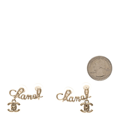 Chanel Metal Logo CC Turnlock Clip On Earrings Gold 2 of 5