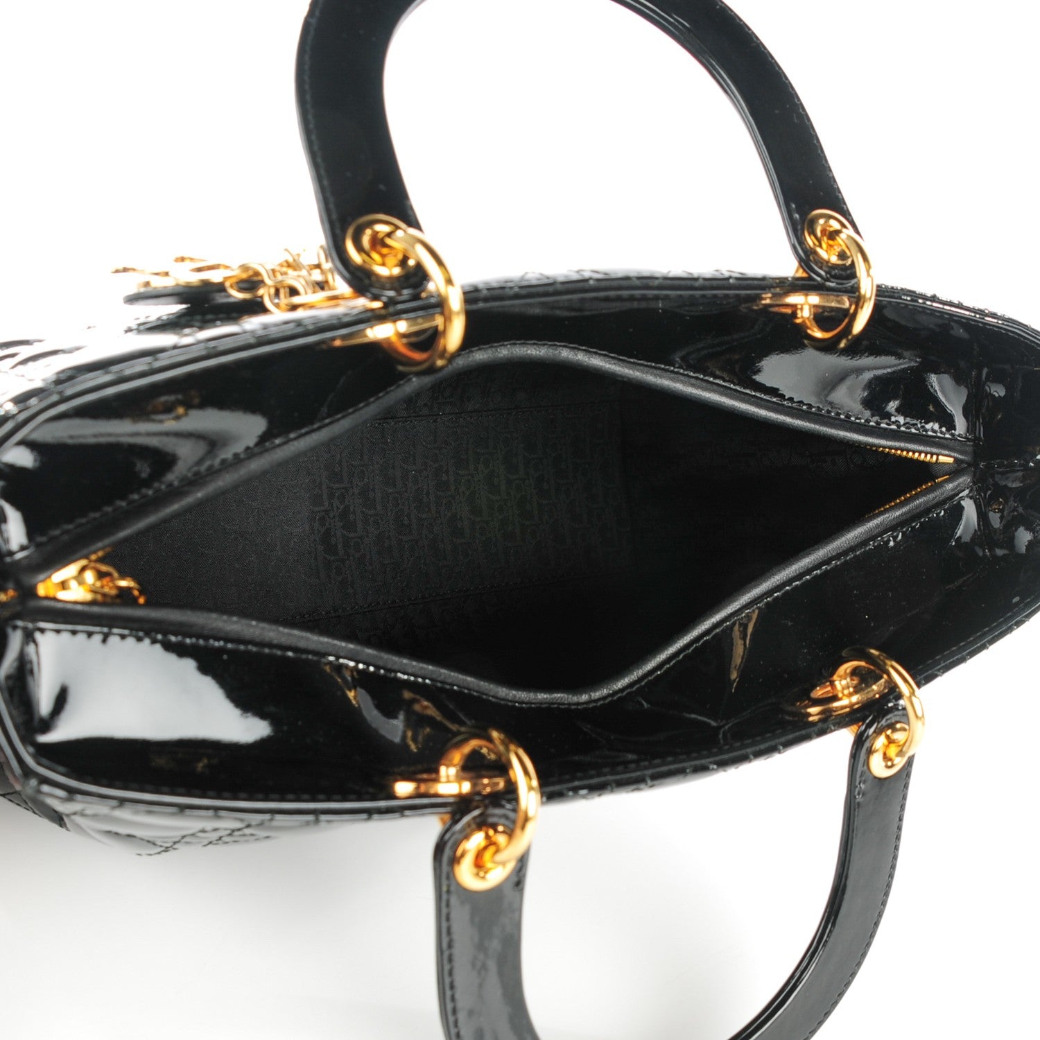 Christian Dior Patent Cannage Large Lady Dior Black 5 of 7
