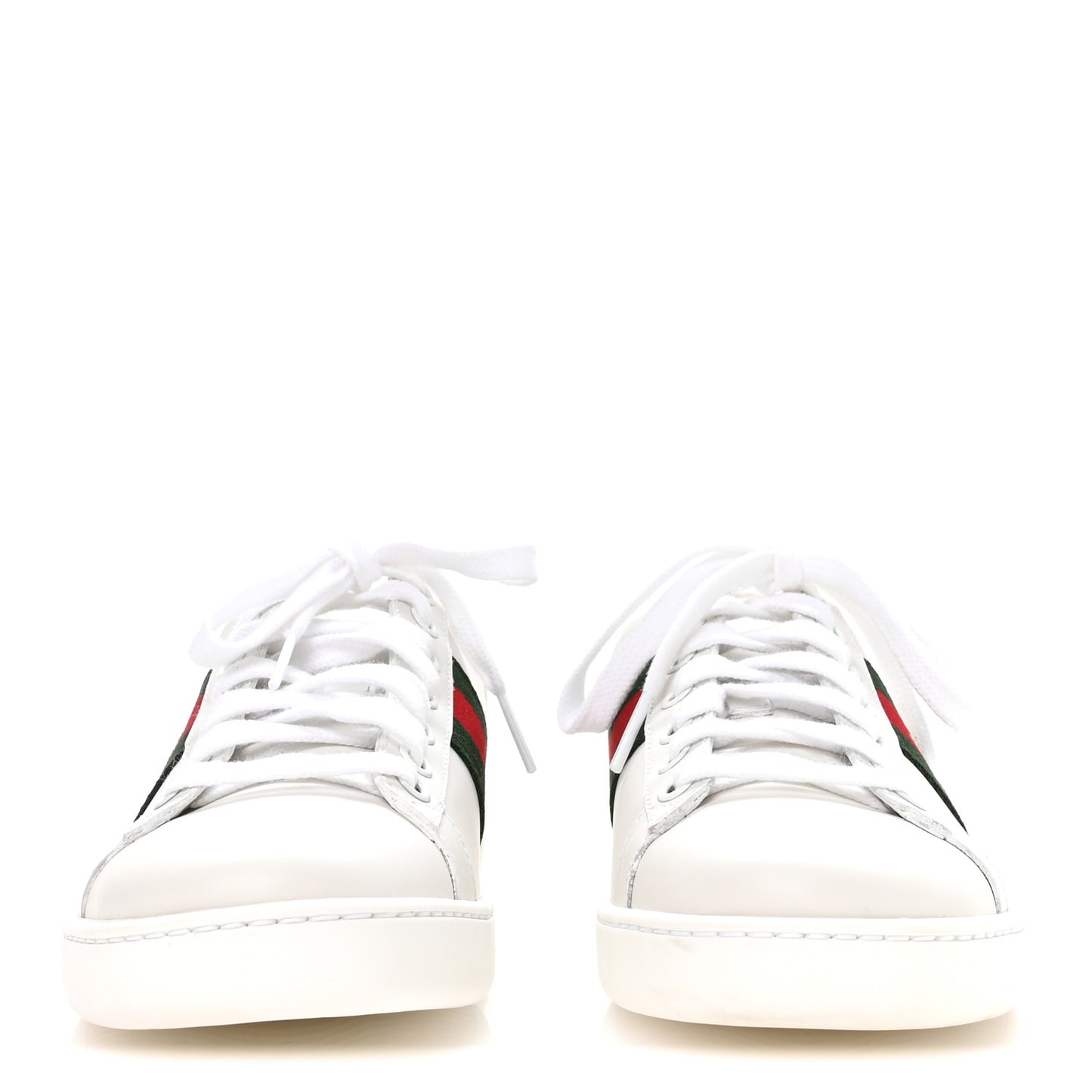 Calfskin Ayers Bee Embroidered Womens Ace Sneakers 36 White Green