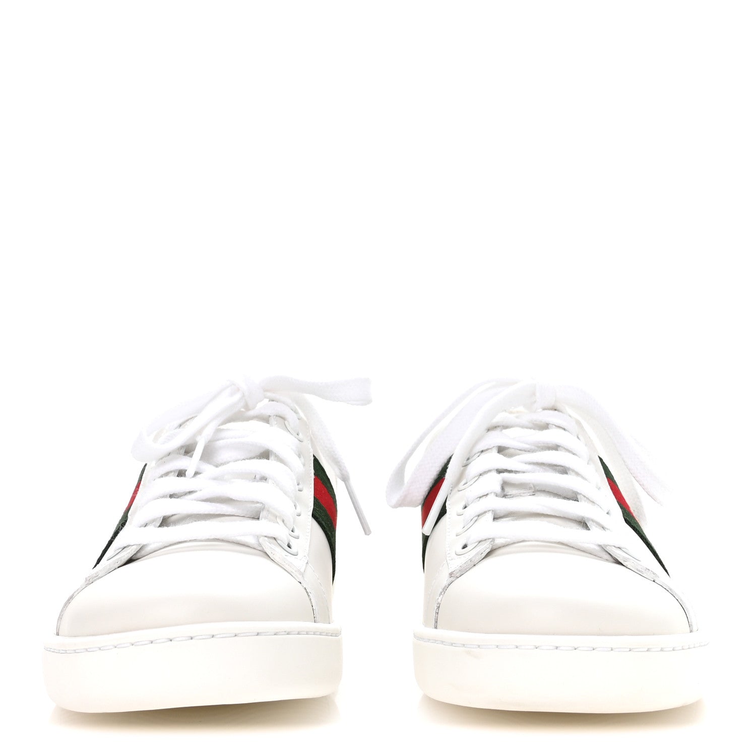 Gucci Calfskin Ayers Bee Embroidered Womens Ace Sneakers 36 White Green 3 of 9