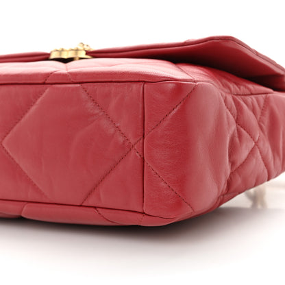 Chanel Lambskin Quilted Large Chanel 19 Flap Red 10 of 12