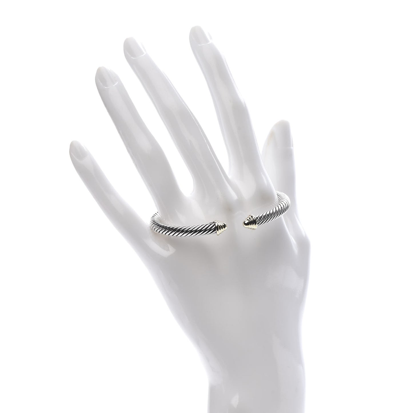 Sterling Silver 14K Yellow Gold 5mm Cable Classics Bracelet