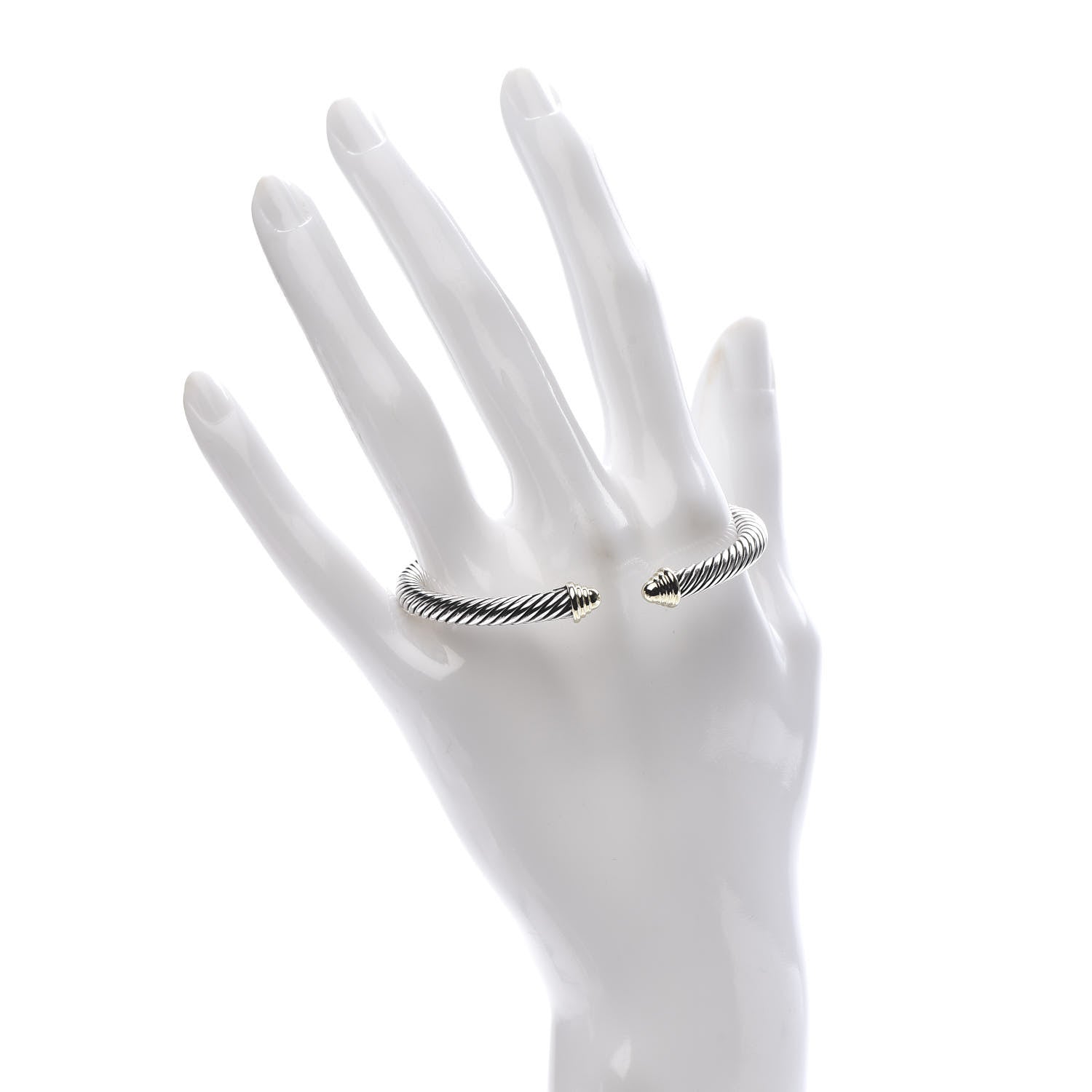 David Yurman Sterling Silver 14K Yellow Gold 5mm Cable Classics Bracelet 2 of 4
