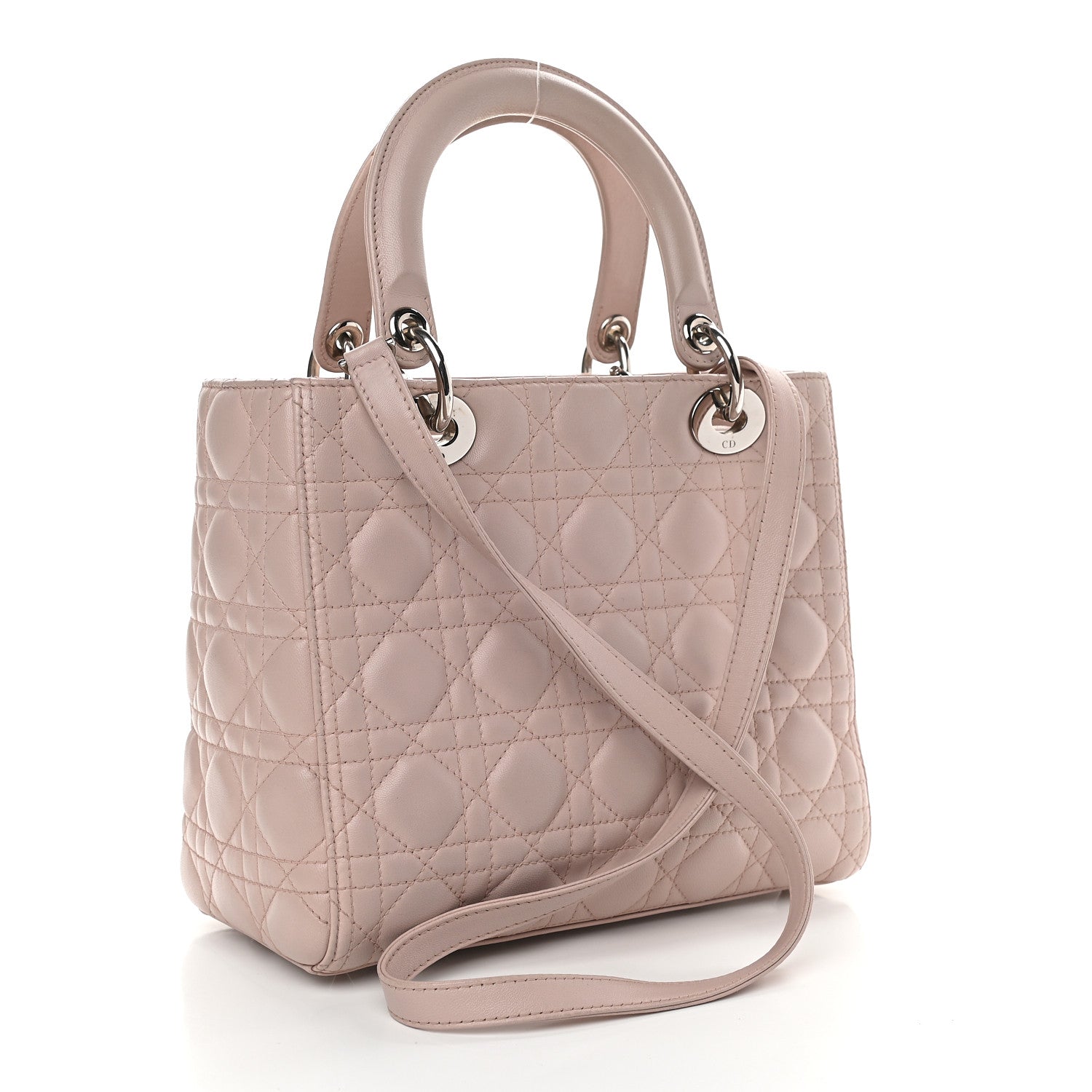Christian Dior Lambskin Cannage Medium Lady Dior Light Pink 2 of 12