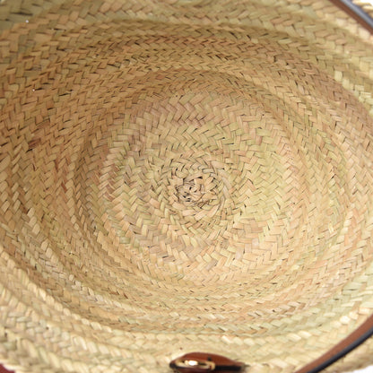 Chloe Smooth Calfskin Raffia Little Horses Medium Panier Basket White Red 6 of 12