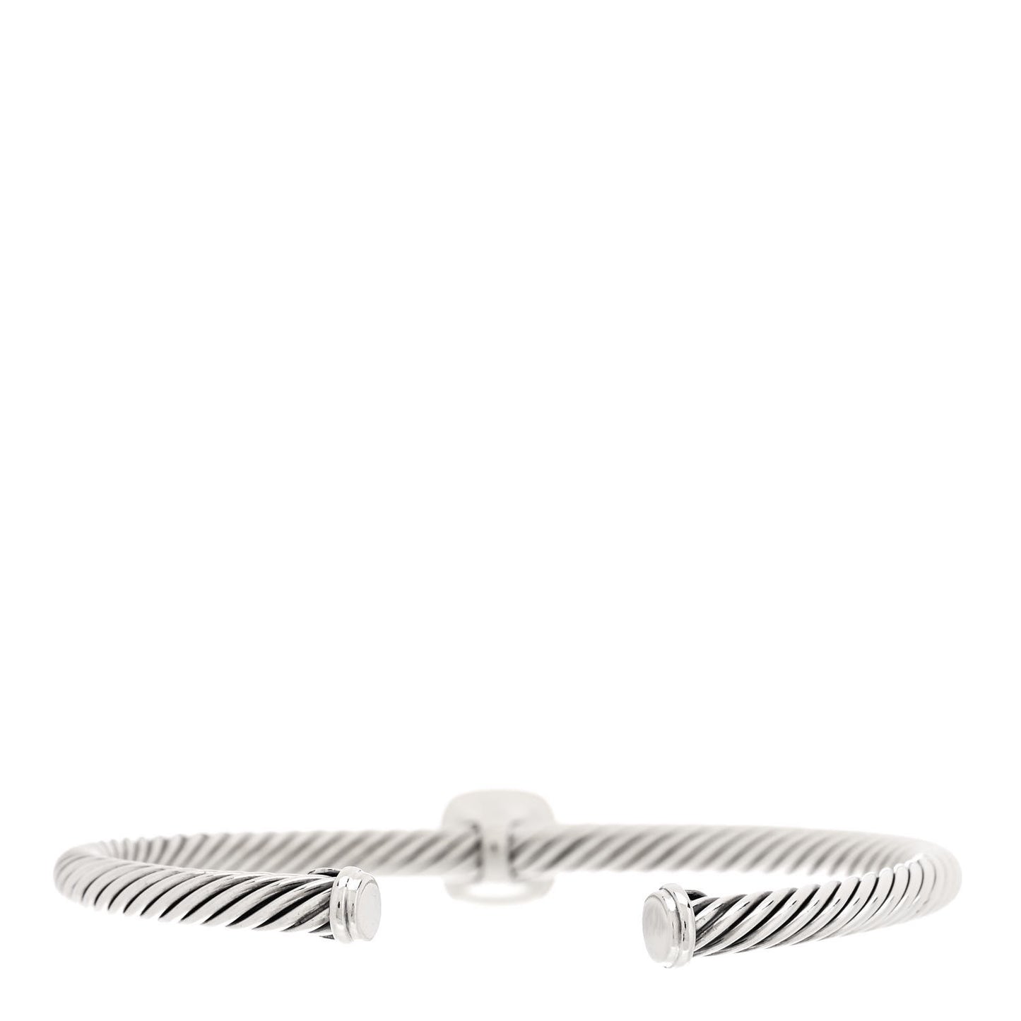 Sterling Silver 18K Yellow Gold Smoky Quartz 4mm Cable Classics Station Bracelet