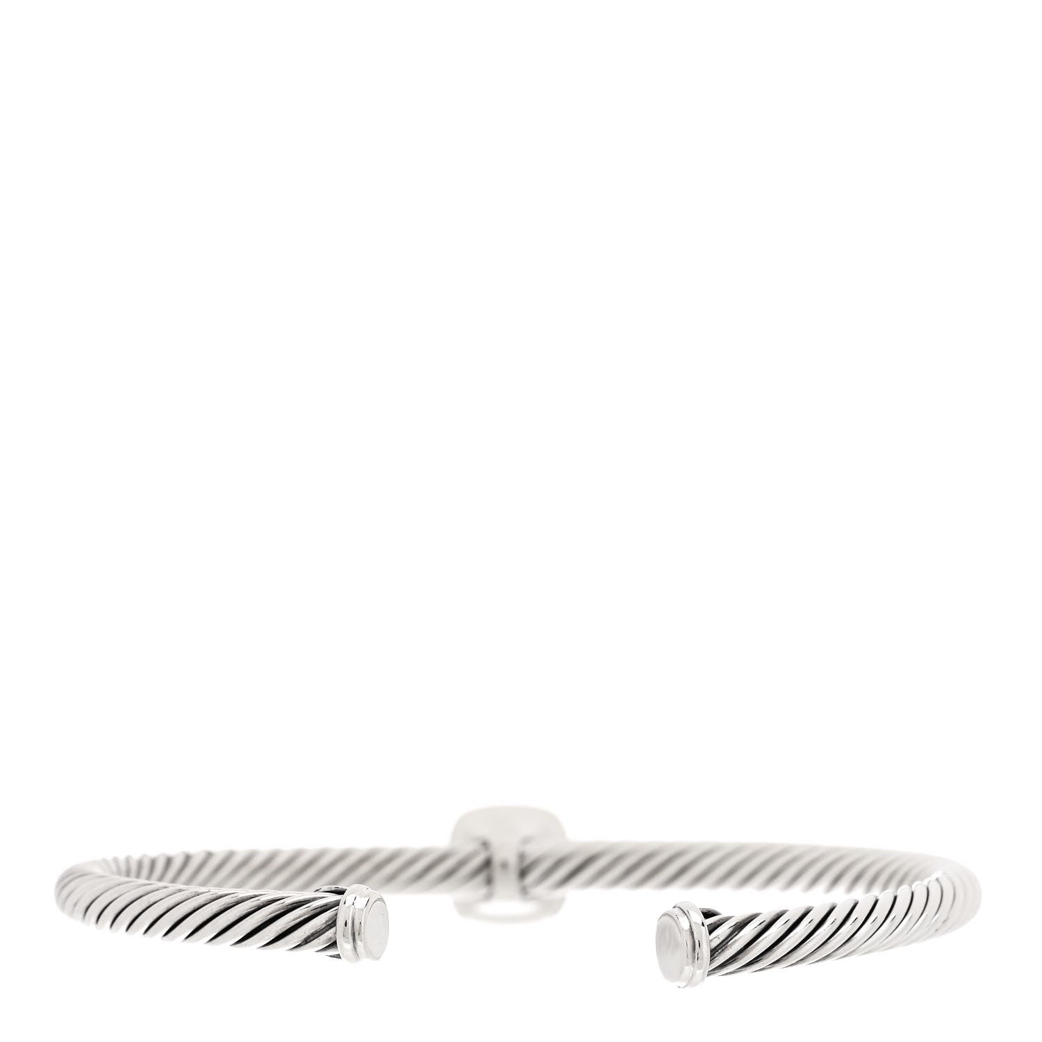 David Yurman Sterling Silver 18K Yellow Gold Smoky Quartz 4mm Cable Classics Station Bracelet 2 of 3