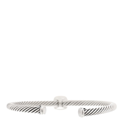 David Yurman Sterling Silver 18K Yellow Gold Smoky Quartz 4mm Cable Classics Station Bracelet 2 of 3