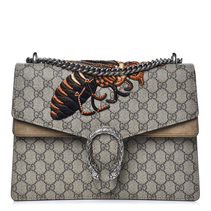 Gucci GG Supreme Monogram Bee Embroidered Medium Dionysus Shoulder Bag Taupe 1 of 13