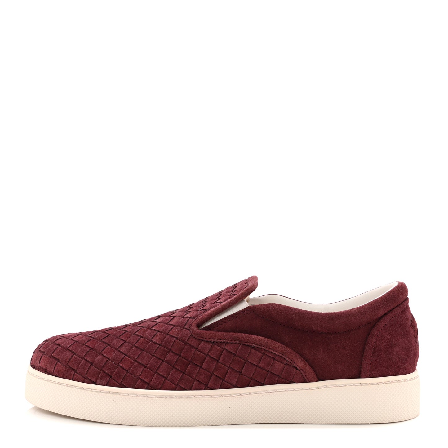 Nappa Intrecciato Suede Mens Dodger Slip On Sneakers 42 Burgundy