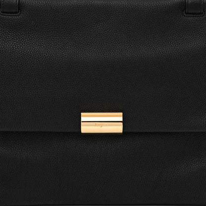 Salvatore Ferragamo Grained Calfskin Bitter Pocket Tote Black 17 of 20