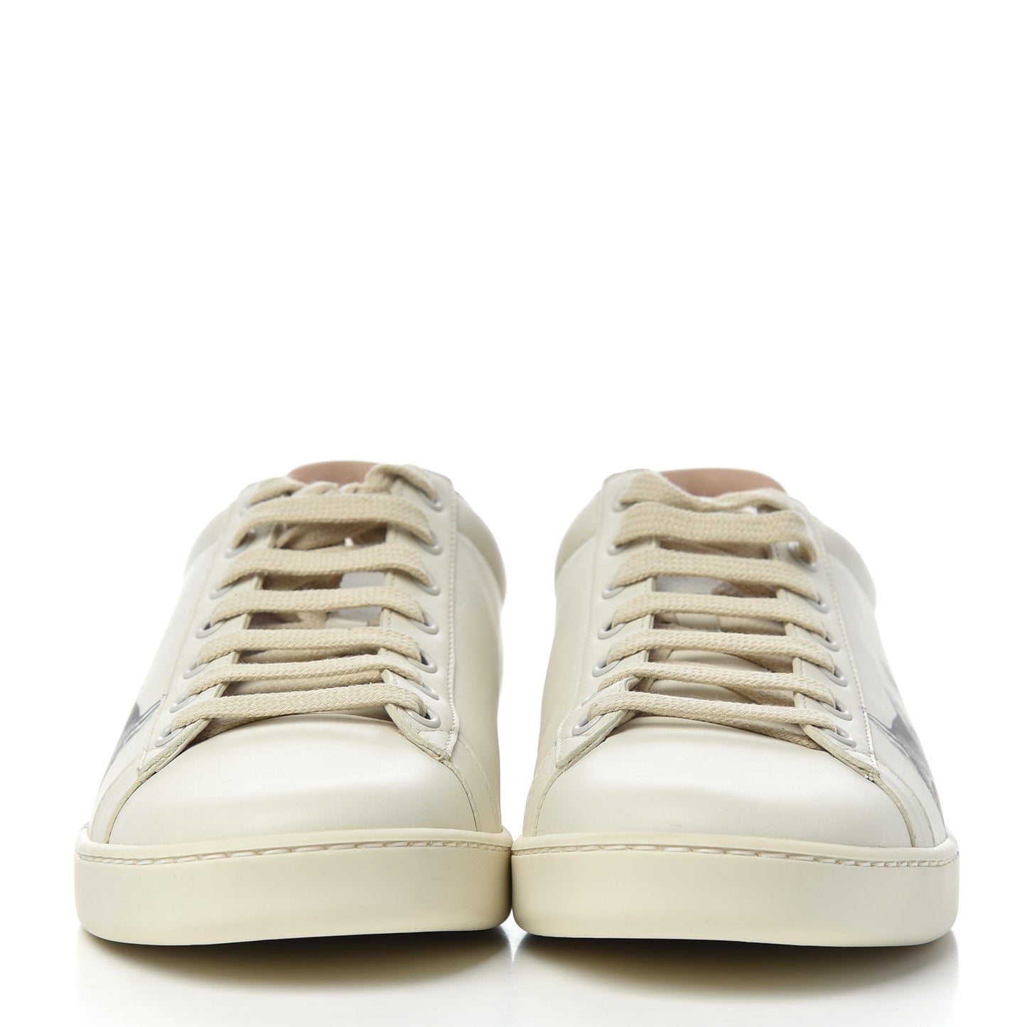 Calfskin Mystic Cat Print Womens Ace Sneakers 40 White