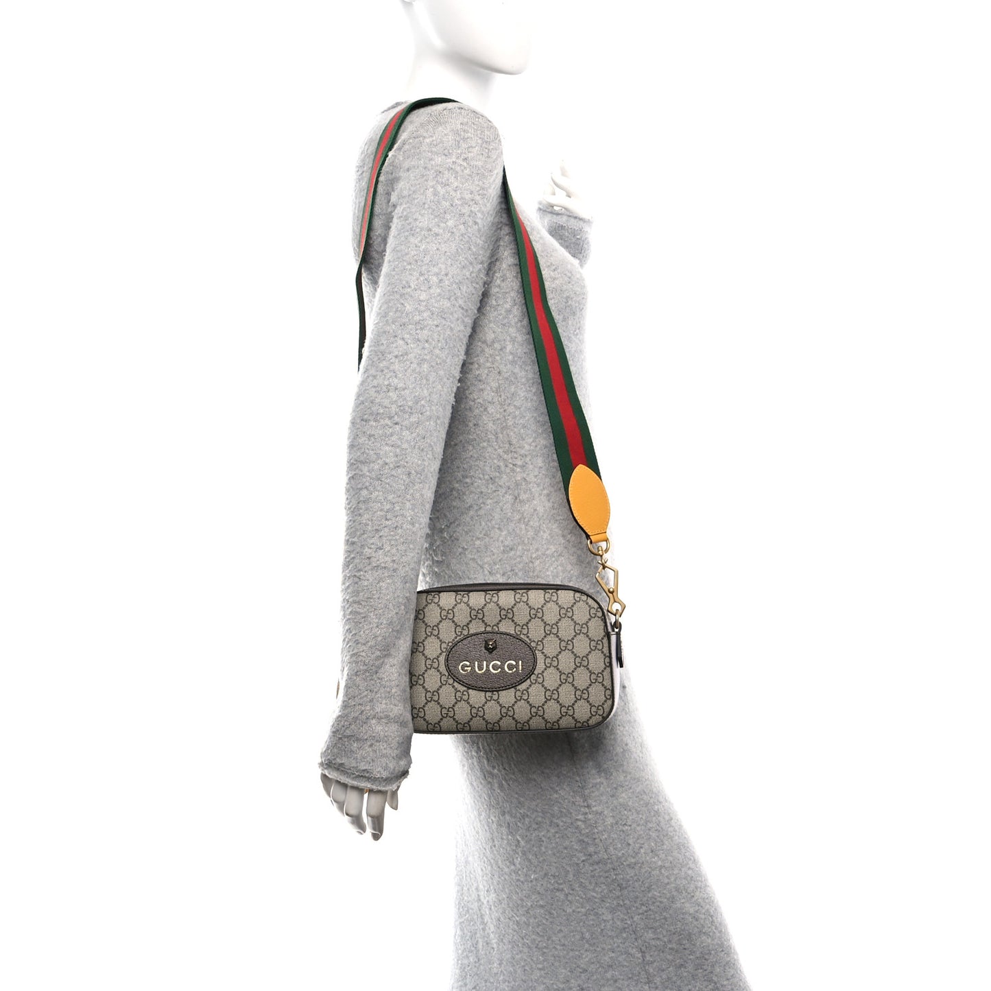 GG Supreme Monogram Web Neo Vintage Shoulder Bag Beige New Acero Crop