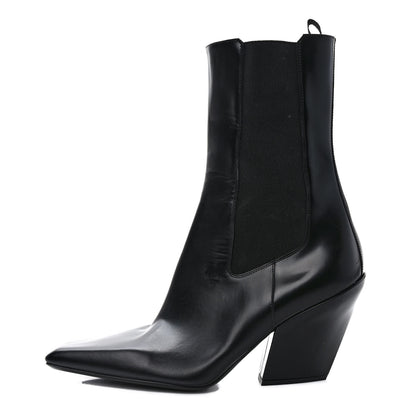 Prada Calfskin Pointed Boots 40 Black 1 of 8