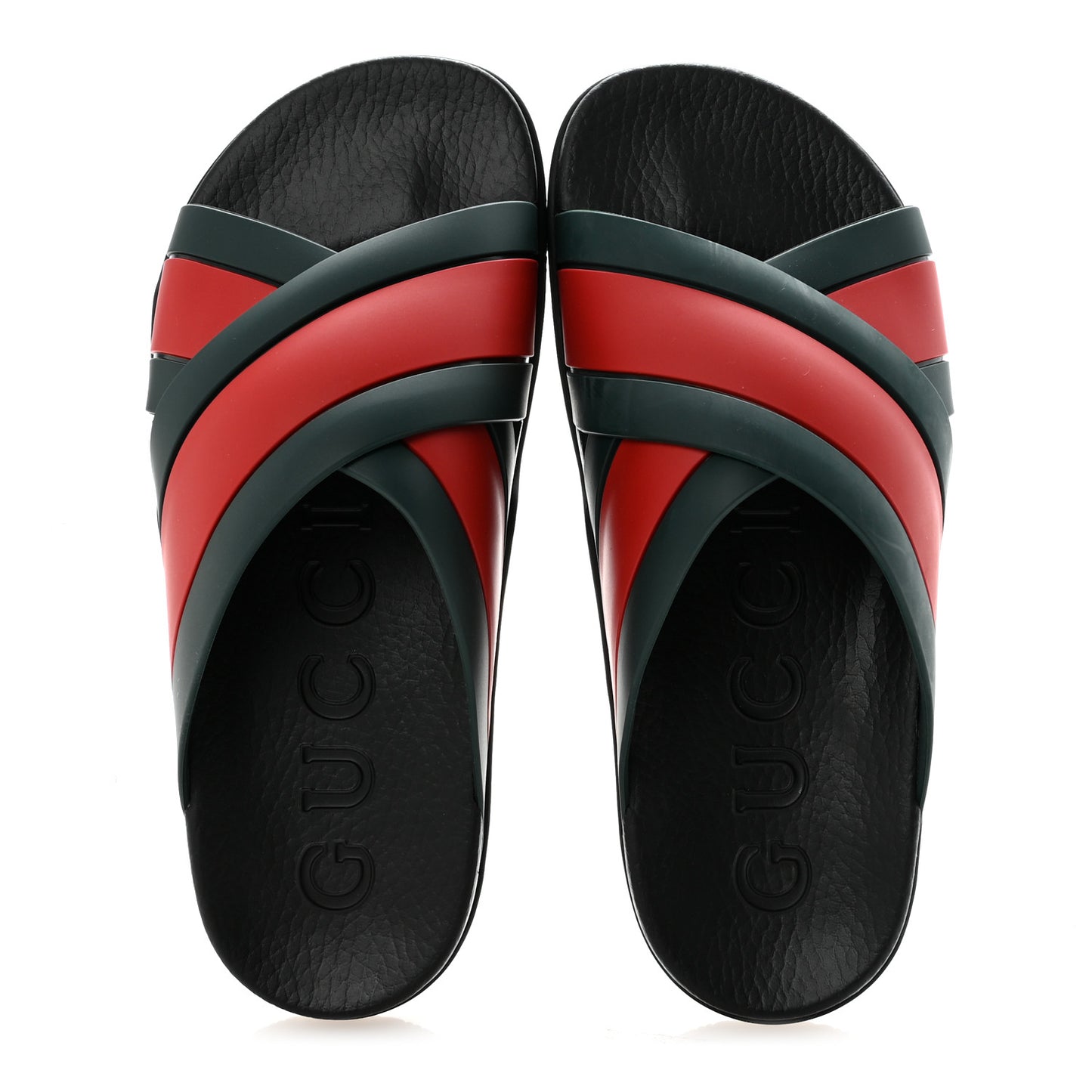 Rubber Web Womens Criss Cross Slide Sandals 40 Green Red