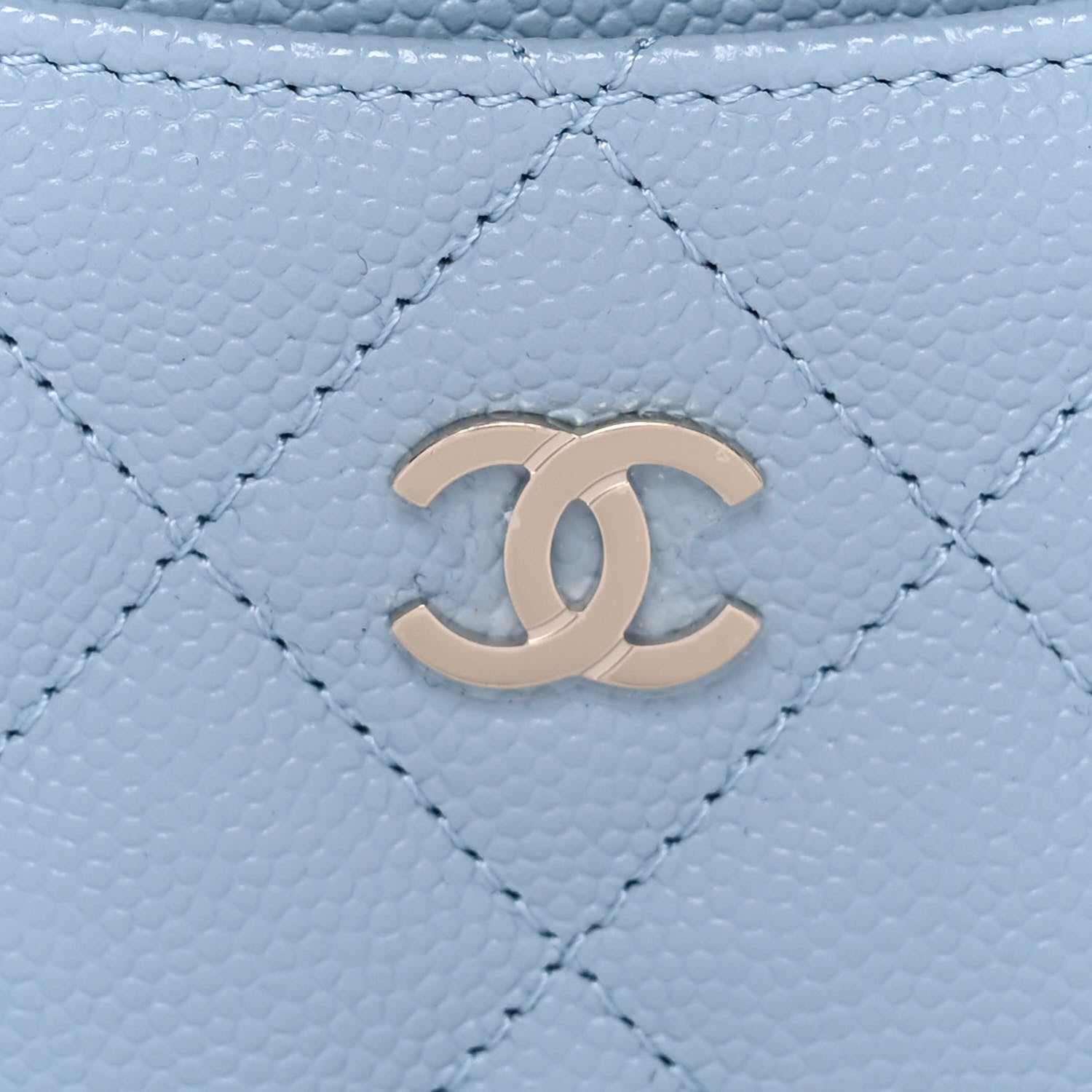 Chanel Caviar Quilted Card Holder Light Blue 9 of 10
