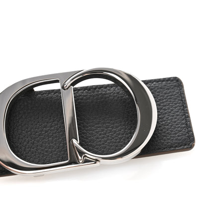 Christian Dior Grained Calfskin CD Belt 90 36 Brown Black 6 of 7