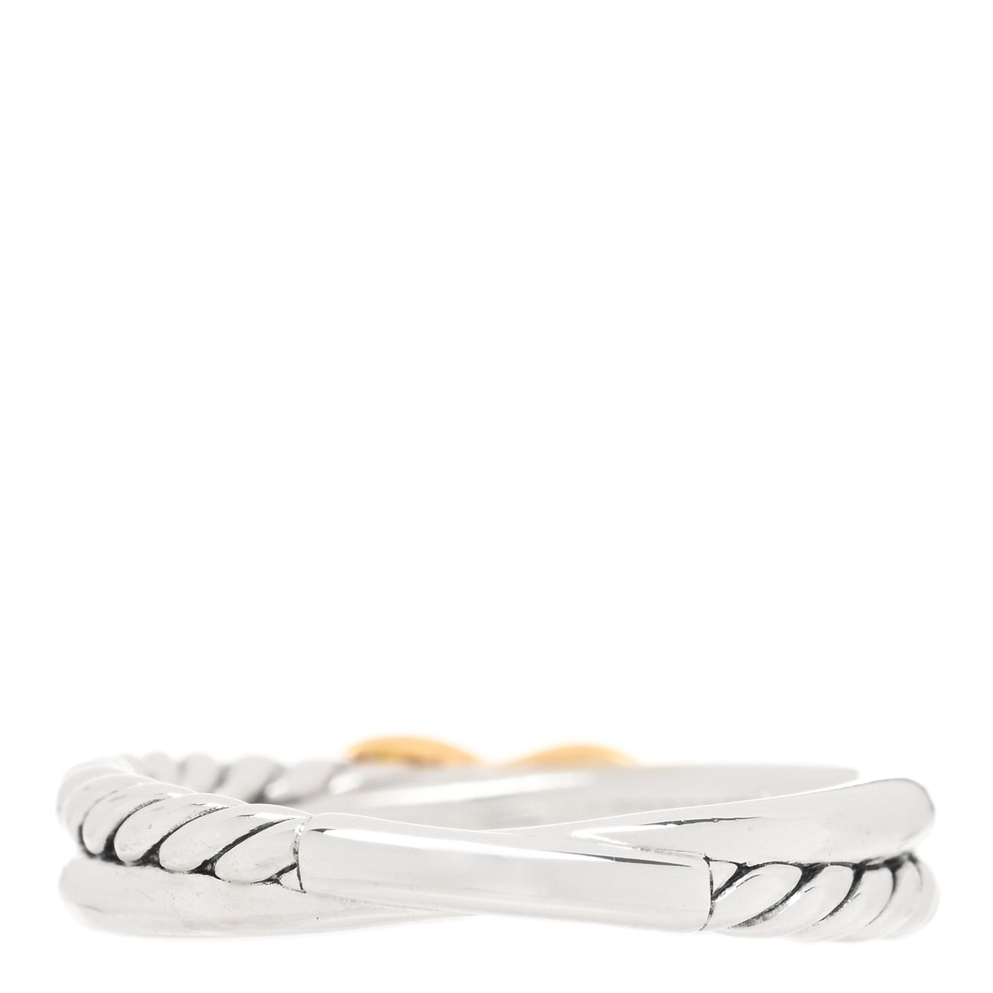 Sterling Silver 18K Yellow Gold Petite X Crossover Ring 53 6.5