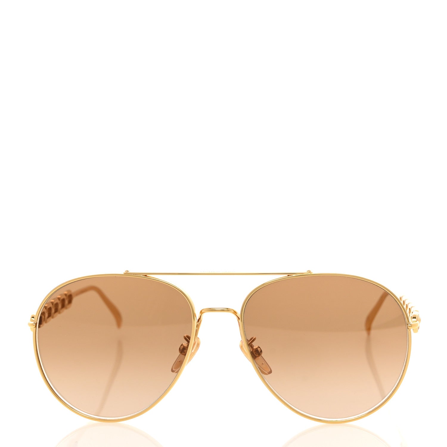 Louis Vuitton Metal My LV Chain Pilot Sunglasses Z1539E Gold 2 of 8