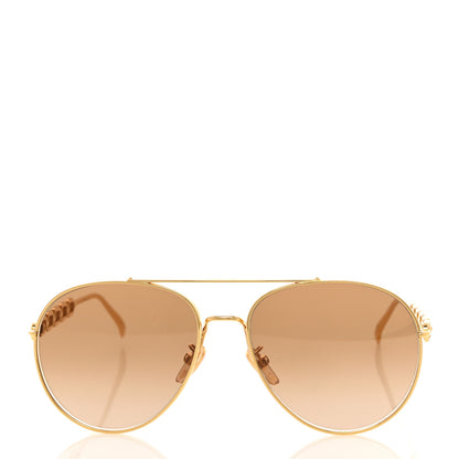 Louis Vuitton Metal My LV Chain Pilot Sunglasses Z1539E Gold 2 of 8