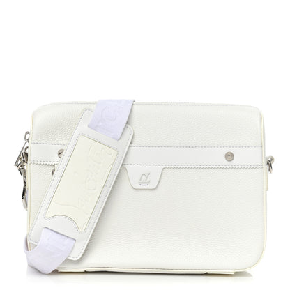 Christian Louboutin Grained Calfskin Rubber Ruisbuddy Messenger Bag White 1 of 11