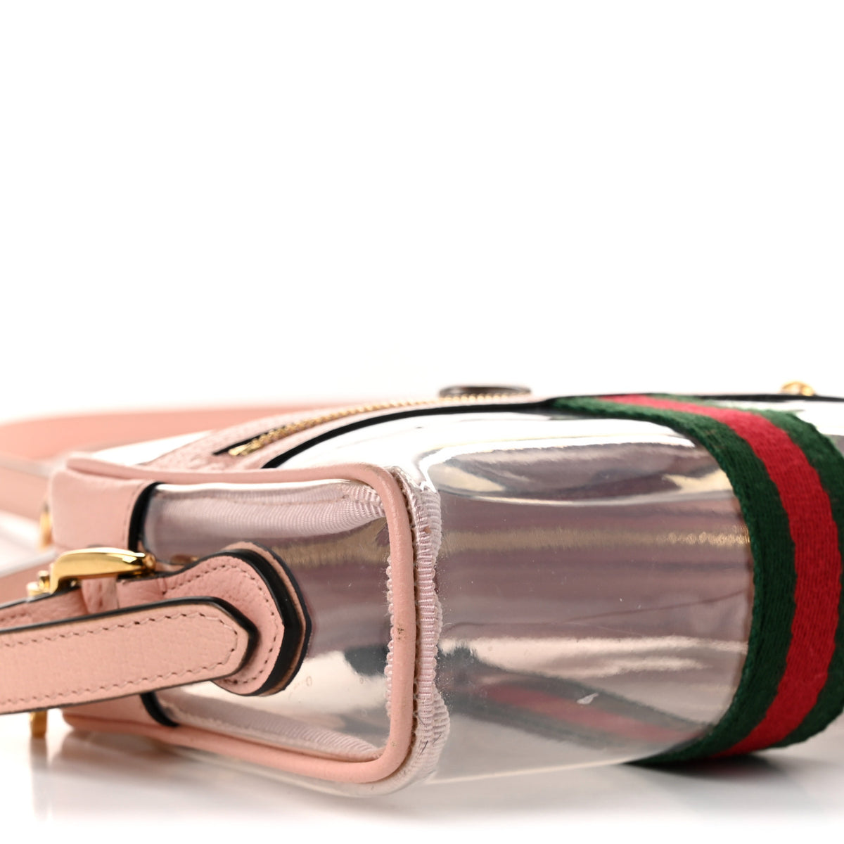 Gucci Vinyl Web Mini Ophidia Transparent Shoulder Bag Perfect Pink 9 of 11