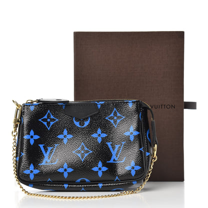 Louis Vuitton Colored Monogram Mini Pochette Accessories Blue Black 7 of 7