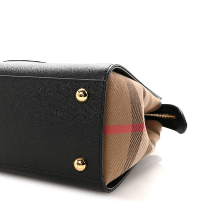 Burberry Calfskin Mega Check Small Banwell Tote Black 9 of 9