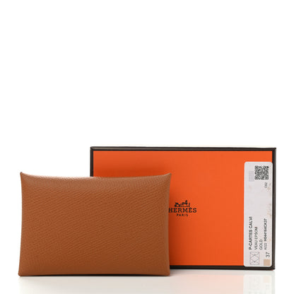 Hermes Epsom Calvi Card Case Gold 8 of 8