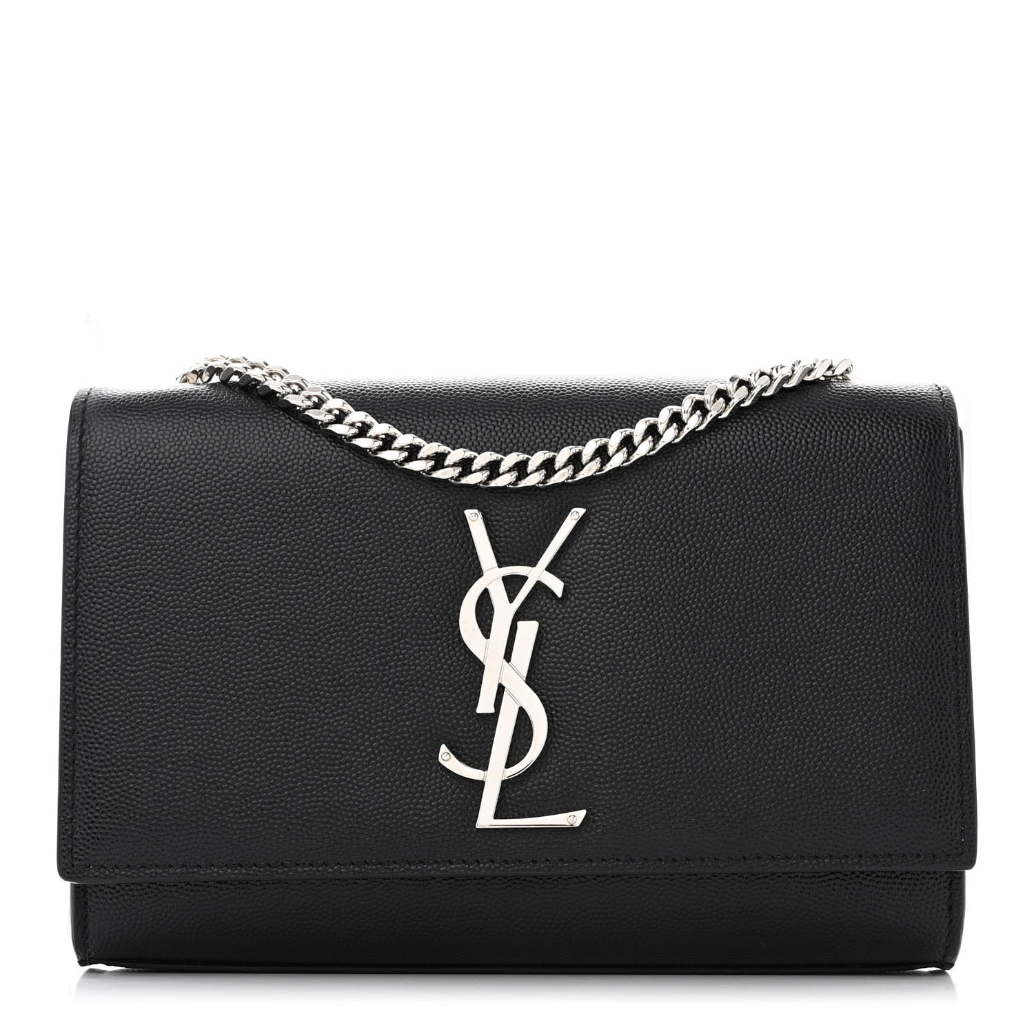 Saint Laurent Grain De Poudre Small Monogram Kate Satchel Black 1 of 10