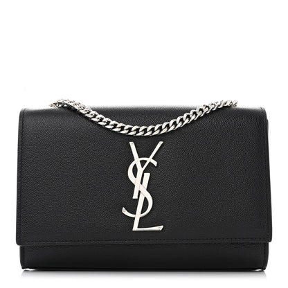 Saint Laurent Grain De Poudre Small Monogram Kate Satchel Black 1 of 10