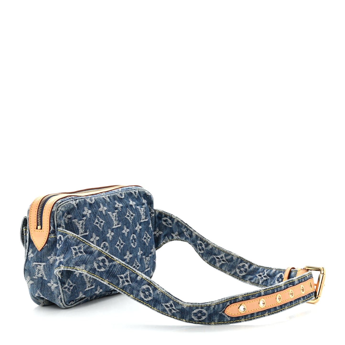 LOUIS VUITTON Monogram Denim Bum Bag Blue