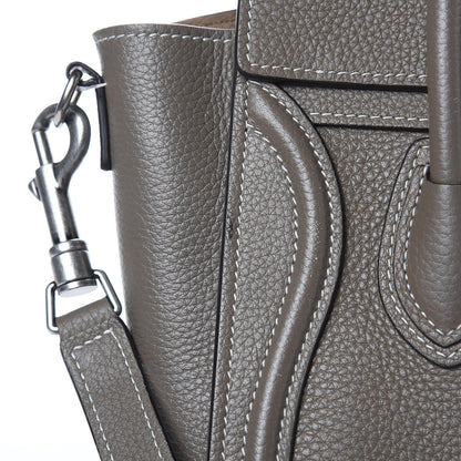Celine Drummed Calfskin Nano Luggage Souris 11 of 11